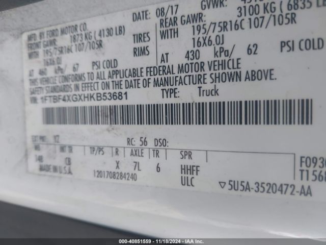 1FTBF4XGXHKB53681 Ford Transit-350