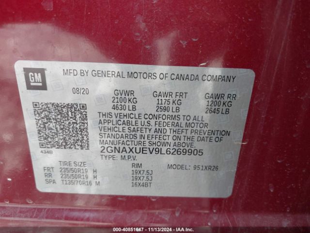 2020 CHEVROLET EQUINOX 2GNAXUEV9L6269905 Photo 8