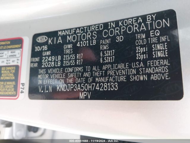 KNDJP3A50H7428133 KIA SOUL +