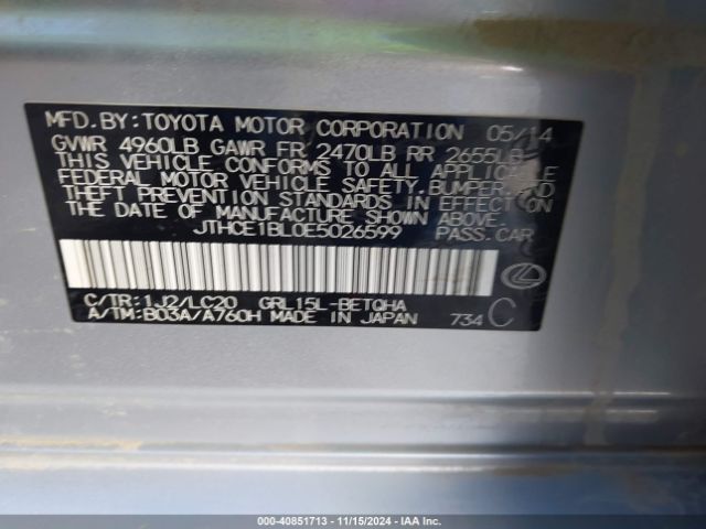 JTHCE1BL0E5026599 Lexus GS 350