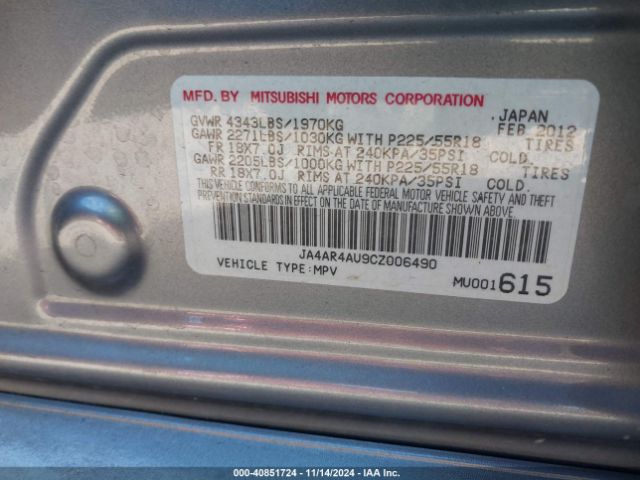 2012 MITSUBISHI OUTLANDER SPORT JA4AR4AU9CZ006490 Photo 8