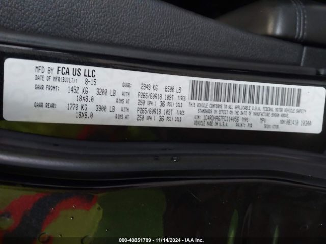 1C4RDHAG7FC114056 Dodge Durango Sxt