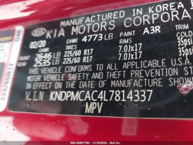 KIA Sportage Lx 2020 KNDPMCAC4L7814337 Image 9