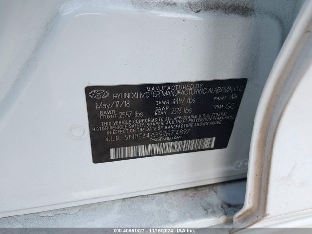 Hyundai Sonata Sel+ 2018 5NPE34AF9JH714897 Image 9