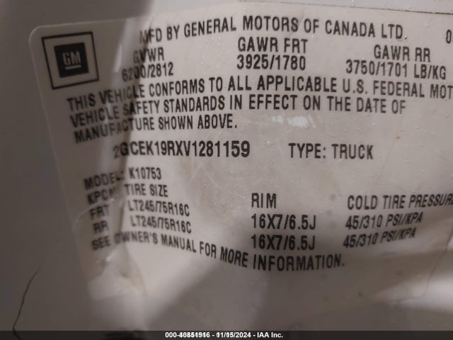 1997 CHEVROLET C/K 1500 2GCEK19RXV1281159 Photo 8