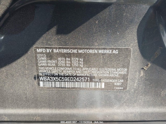 WBA3X5C59ED242571 BMW 2014