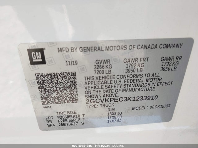 Chevrolet Silverado 1500 Ld Lt 2019 2GCVKPEC3K1233910 Image 9