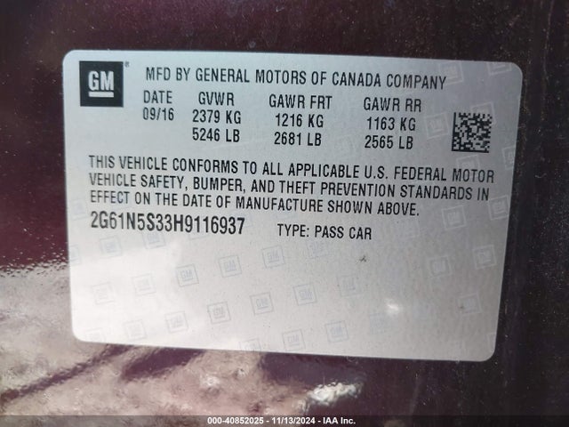 2017 CADILLAC XTS 2G61N5S33H9116937 Photo 8