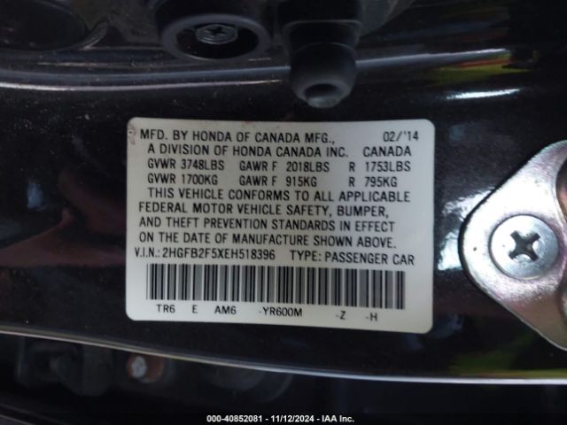 2HGFB2F5XEH518396 Honda Civic Lx