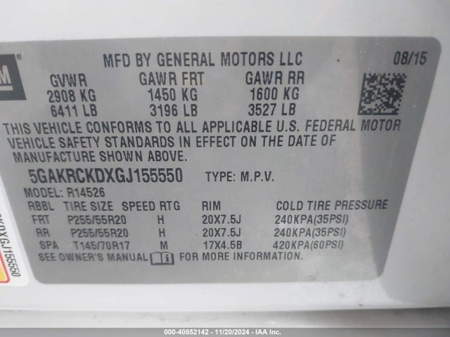 5GAKRCKDXGJ155550 Buick Enclave Premium