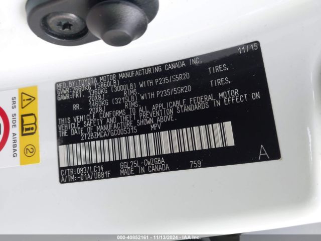 2T2BZMCA7GC005315 Lexus Rx 350 F Sport