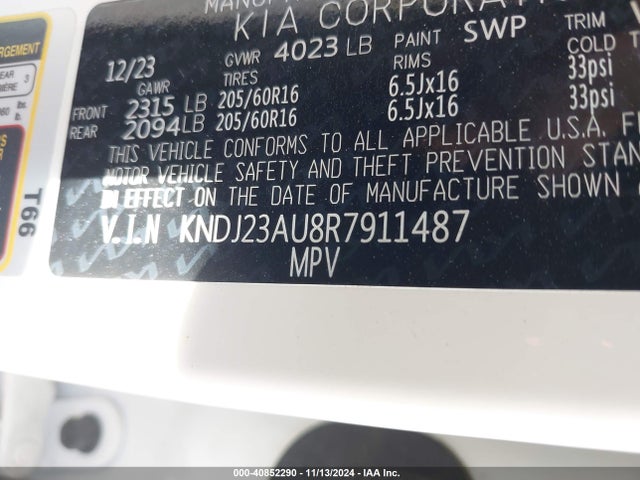 KIA SOUL LX 2024 KNDJ23AU8R7911487 Image 9