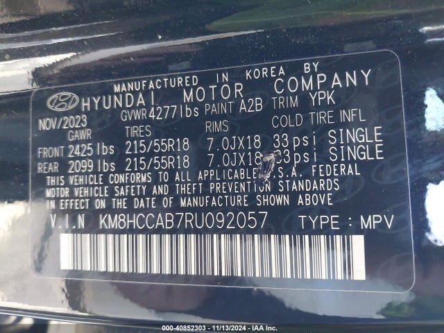 KM8HCCAB7RU092057 Hyundai Kona Sel