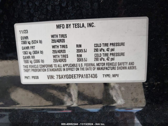 2023 TESLA MODEL Y 7SAYGDEE7PA187436 Photo 8