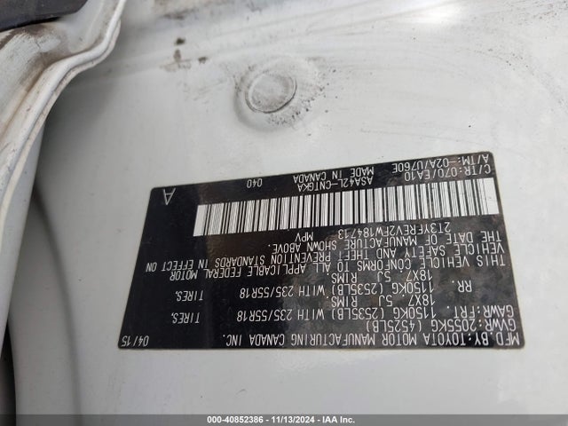 Toyota Rav4 Limited 2015 2T3YFREV2FW184713 Image 9