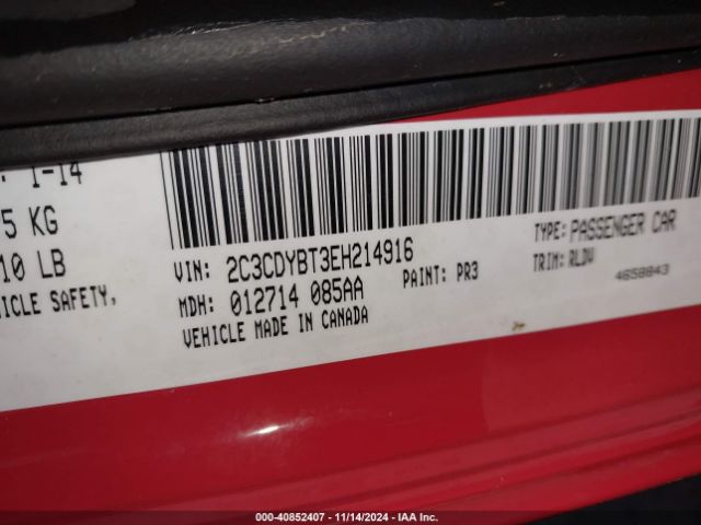2C3CDYBT3EH214916 Dodge Challenger R/t Plus