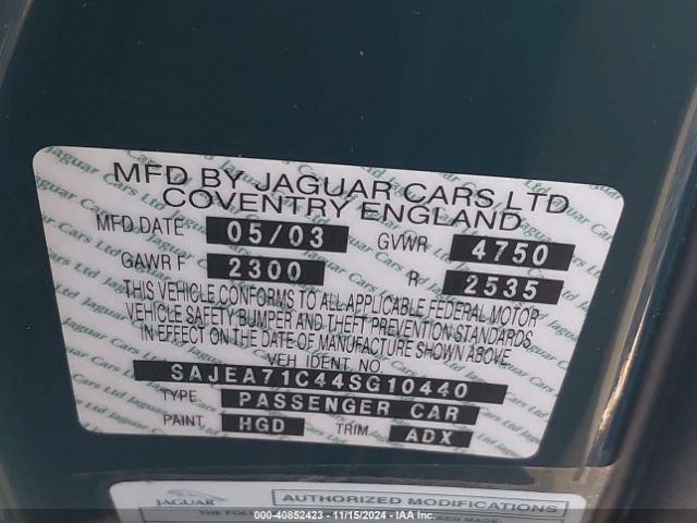 2004 JAGUAR XJ SAJEA71C44SG10440 Photo 8