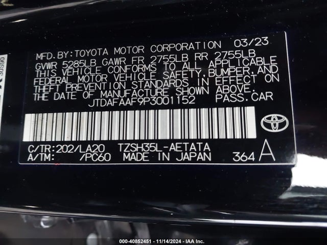 JTDAFAAF9P3001152 Toyota Crown Platinum
