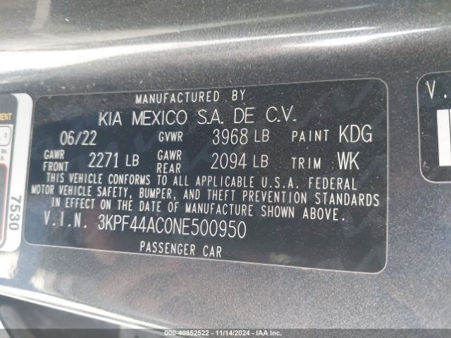 3KPF44AC0NE500950 KIA FORTE GT