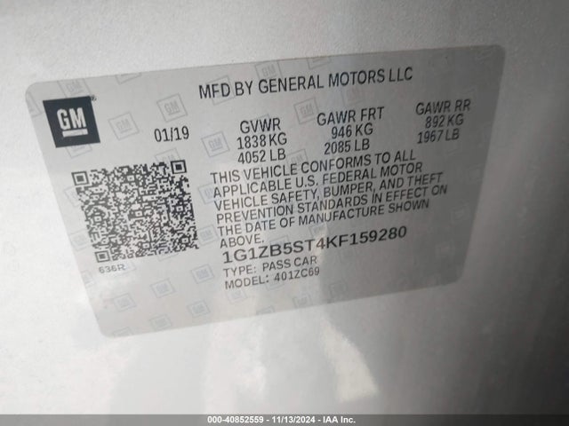 Chevrolet Malibu 1ls 2019 1G1ZB5ST4KF159280 Image 9
