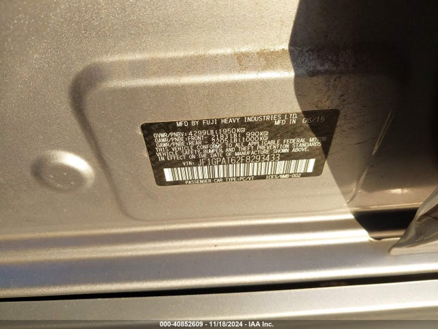 JF1GPAT62F8293433 Subaru Impreza 2.0i Sport Premium