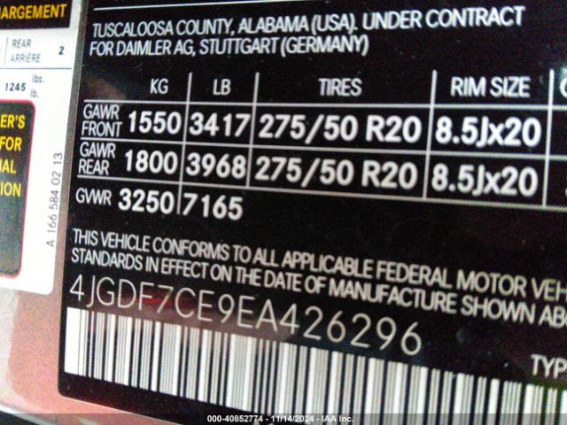 4JGDF7CE9EA426296 Mercedes-Benz Gl 450 4matic