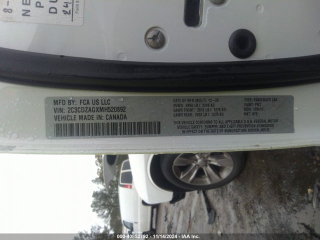 Dodge Challenger Sxt 2021 2C3CDZAGXMH520892 Image 9