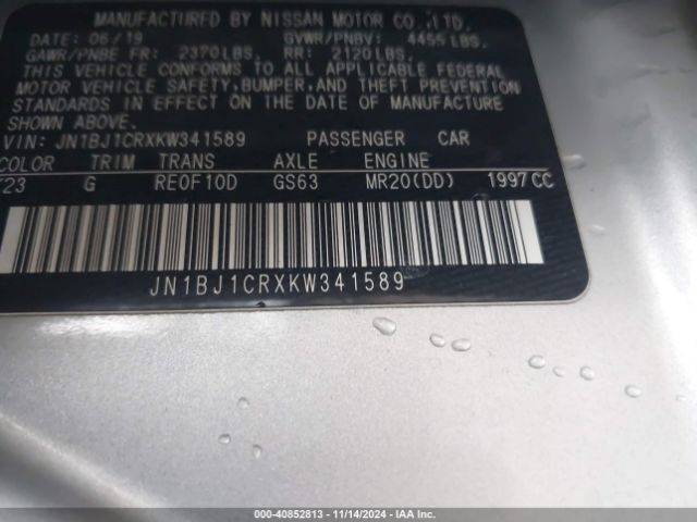 JN1BJ1CRXKW341589 Nissan Rogue Sport S