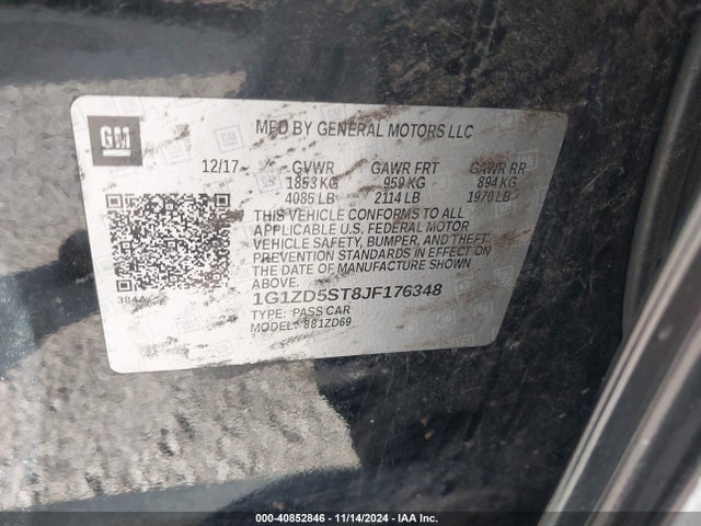 Chevrolet MALIBU LT 2018 1G1ZD5ST8JF176348 Image 9