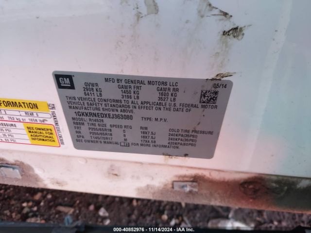 1GKKRNEDXEJ363080 GMC Acadia Sle-1