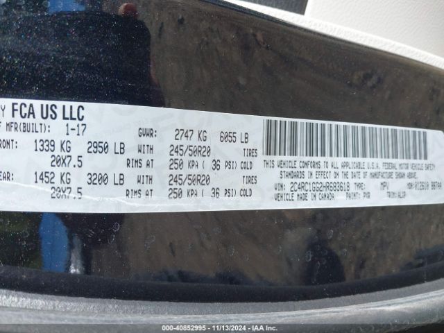 2C4RC1GG2HR683618 Chrysler Pacifica Limited
