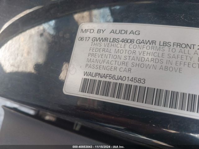 WAUPNAF56JA014583 Audi A5 2.0t Premium
