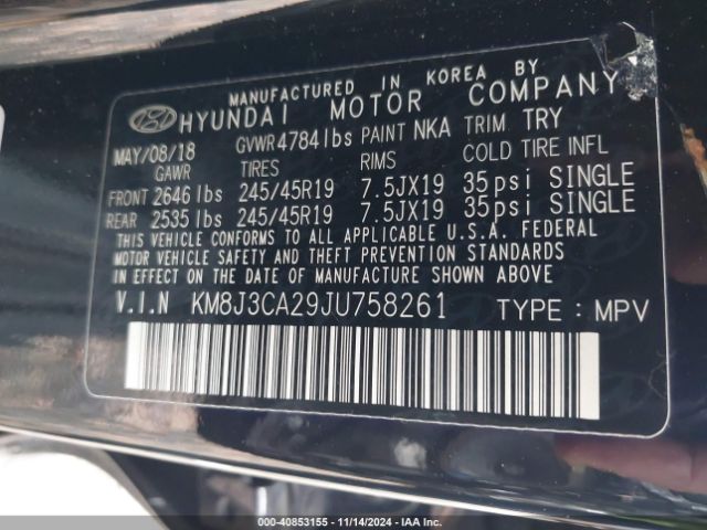 KM8J3CA29JU758261 Hyundai Tucson Value