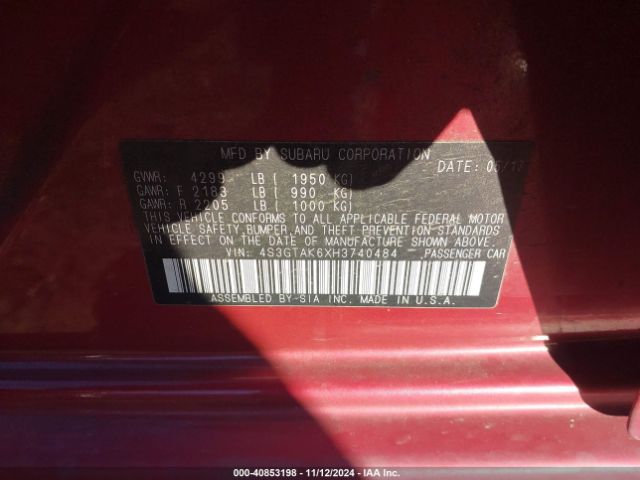 4S3GTAK6XH3740484 Subaru Impreza 2.0i Sport
