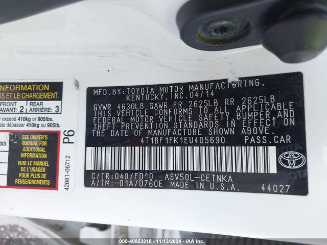 Toyota CAMRY LE 2014 4T1BF1FK1EU405690 Image 9
