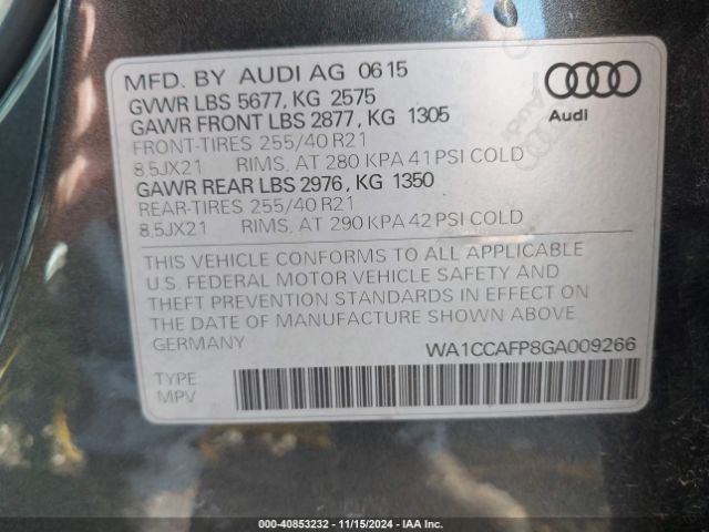 WA1CCAFP8GA009266 Audi Sq5 3.0t Premium Plus