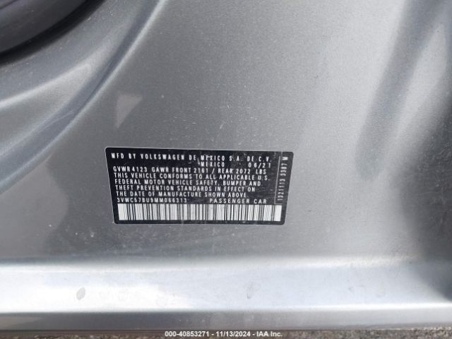 3VWC57BU9MM066313 Volkswagen Jetta 1.4t R-line/1.4t S/1.4t Se