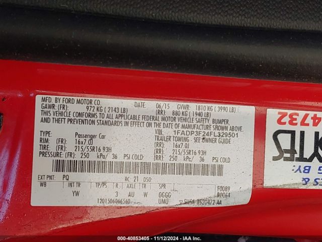 1FADP3F24FL329501 Ford FOCUS SE