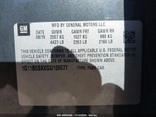 1G11B5SAXGU106677 Chevrolet Malibu Limited Ls