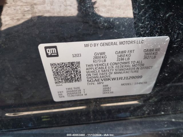 5GAEVBKW1RJ129099 Buick Enclave Premium Awd
