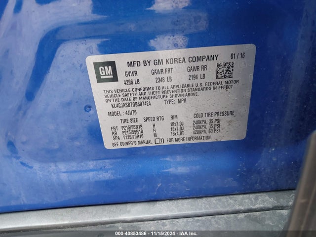 KL4CJASB7GB607424 Buick Encore