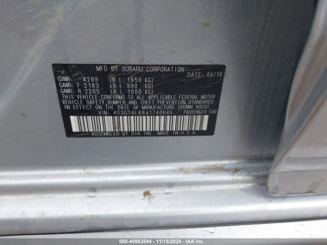 4S3GTAL68J1740645 Subaru Impreza 2.0i Sport