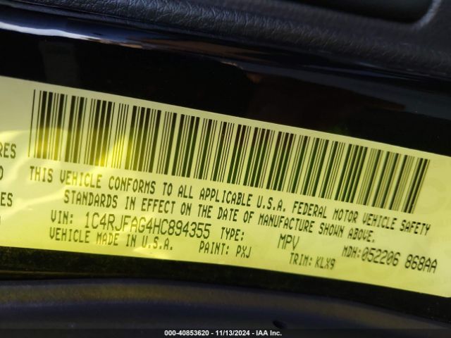 1C4RJFAG4HC894355 Jeep Grand Cherokee Altitude 4x4