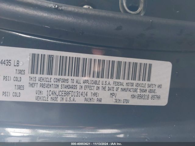 1C4NJCEB0FD131414 Jeep Compass Latitude