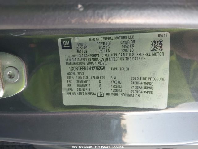 1GCRTEEN0H1276359 Chevrolet Colorado Zr2