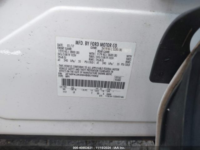 2FMPK3K99HBB31682 Ford Edge Titanium