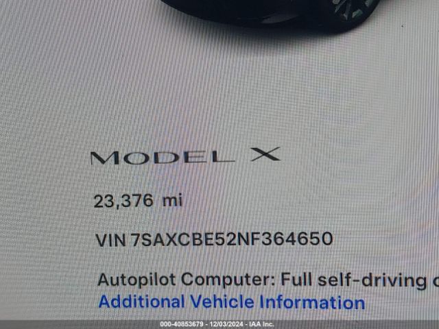 7SAXCBE52NF364650 Tesla Model X Dual Motor All-wheel Drive
