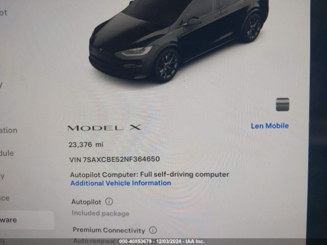 7SAXCBE52NF364650 Tesla Model X Dual Motor All-wheel Drive