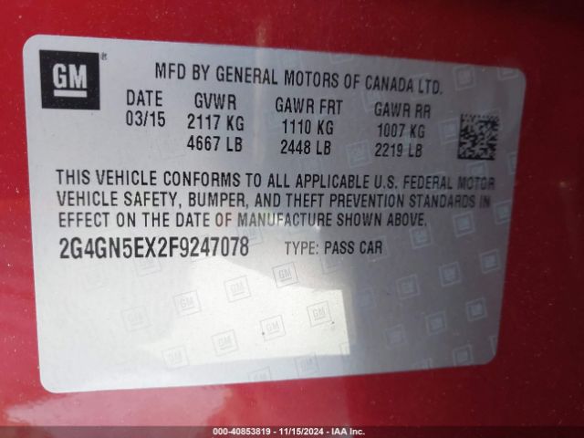 2G4GN5EX2F9247078 Buick Regal Turbo/e-assist Premium I