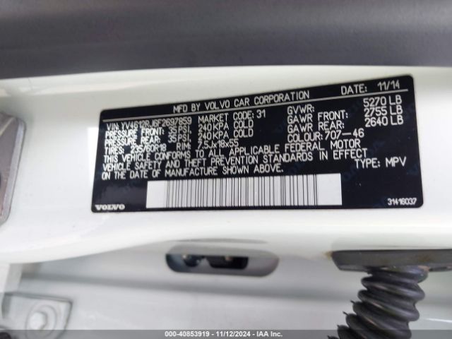 YV4612RJ6F2697859 Volvo Xc60 T5